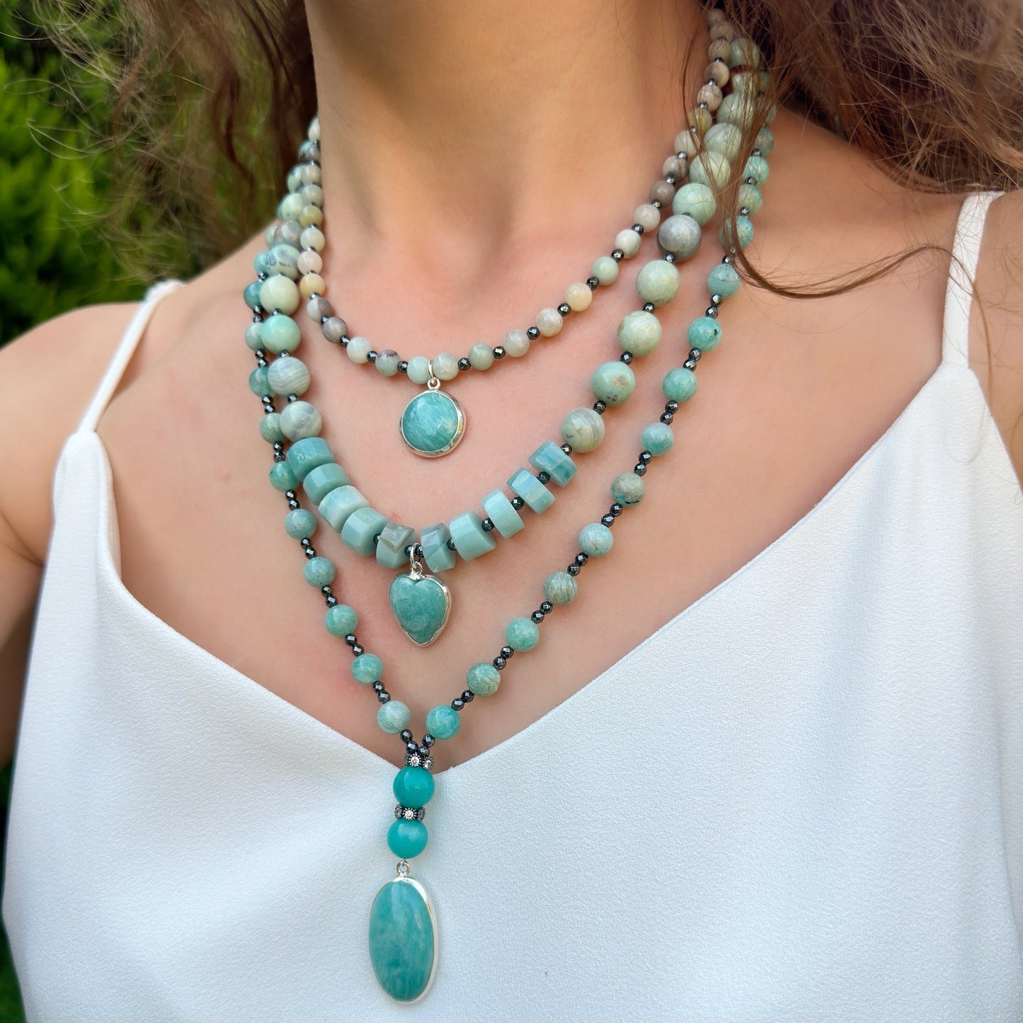 925 Sterling Silver Amazonite Necklace
