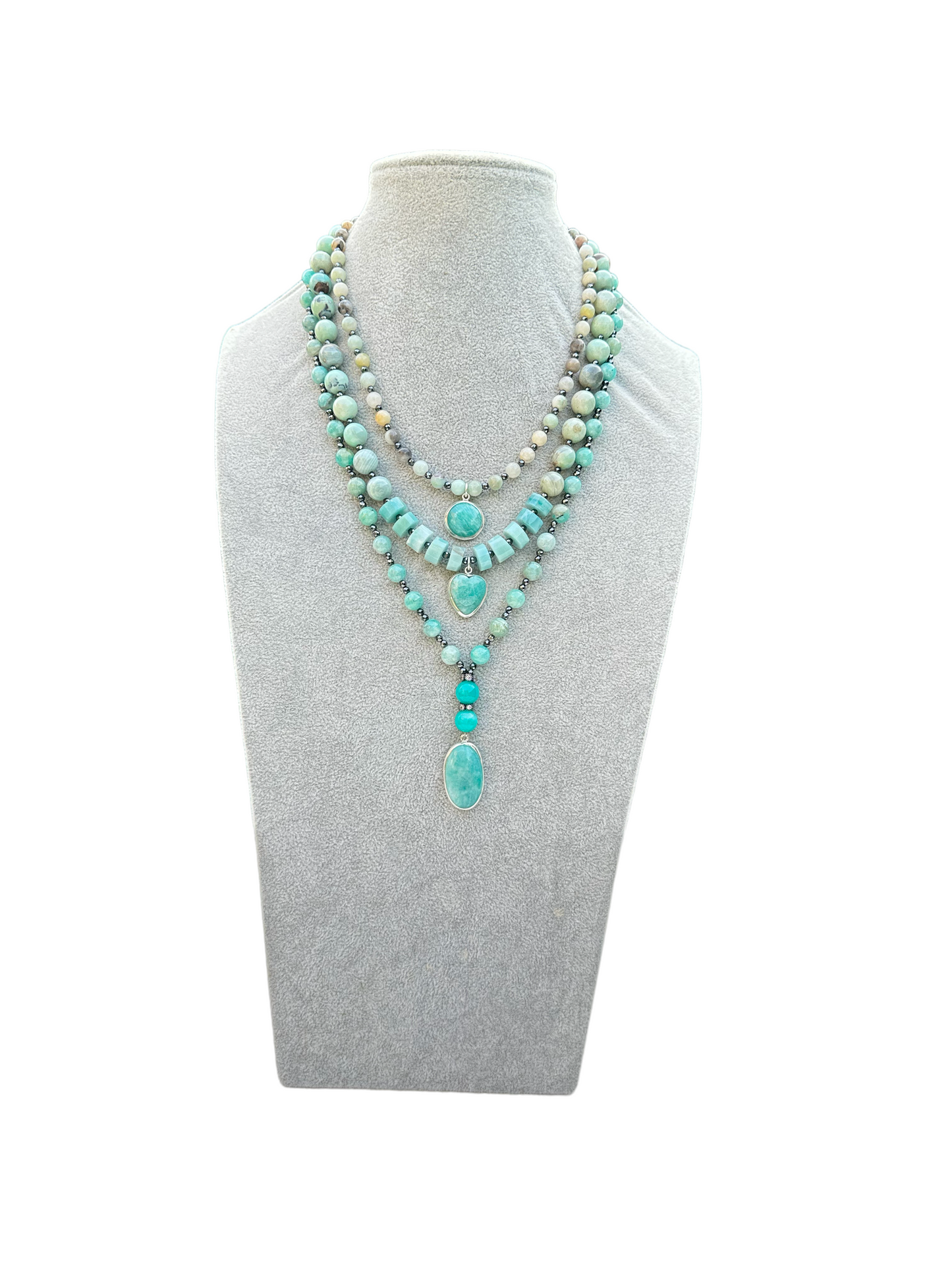 925 Sterling Silver Amazonite Necklace