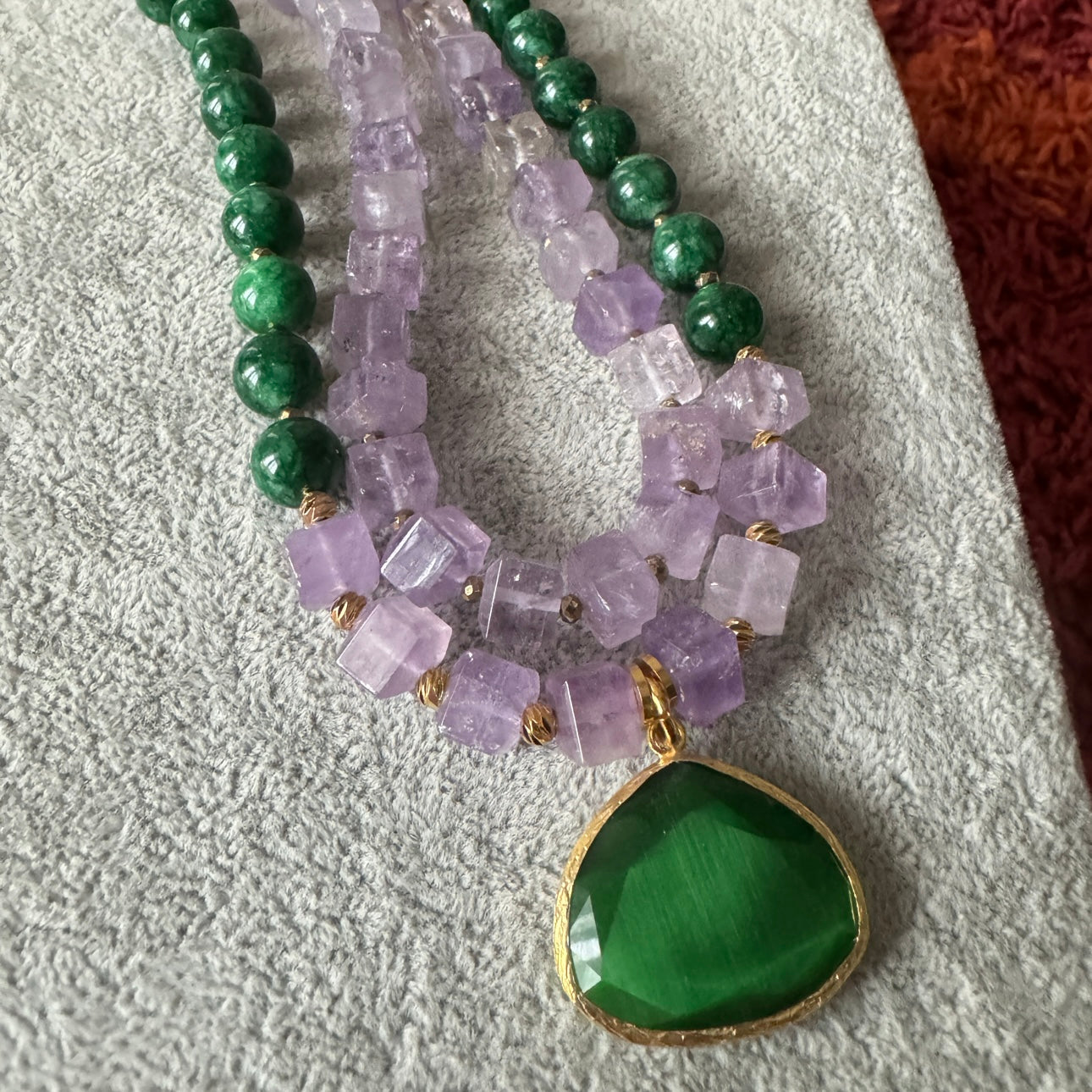 Amethyst and Jade Necklace
