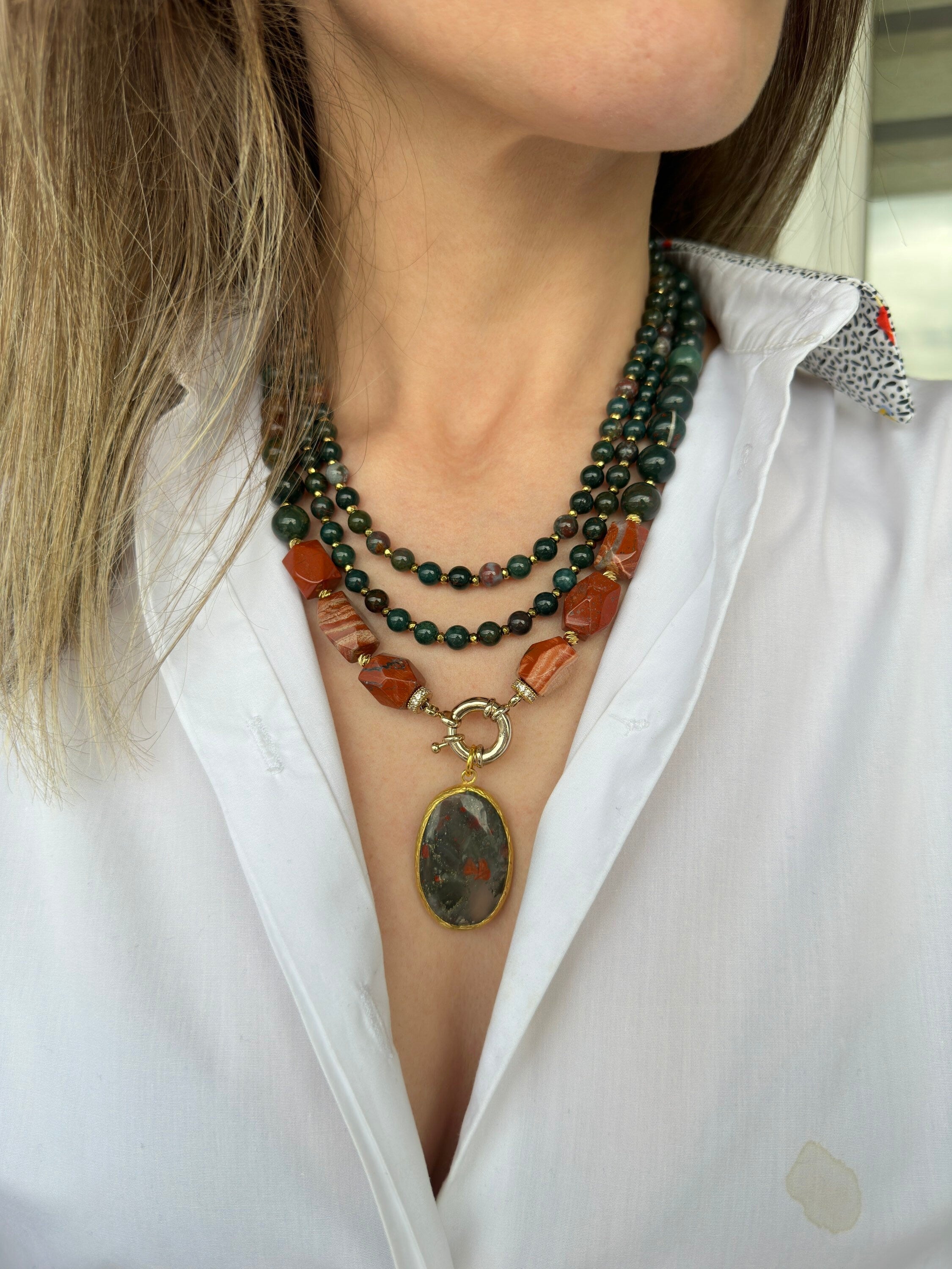 Blood Stone Necklace – Baryadesign